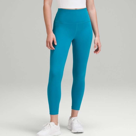 lululemon athletica Pants - Lululemon Wunder Train High-Rise Tight with Pockets 25" turquoise size 4